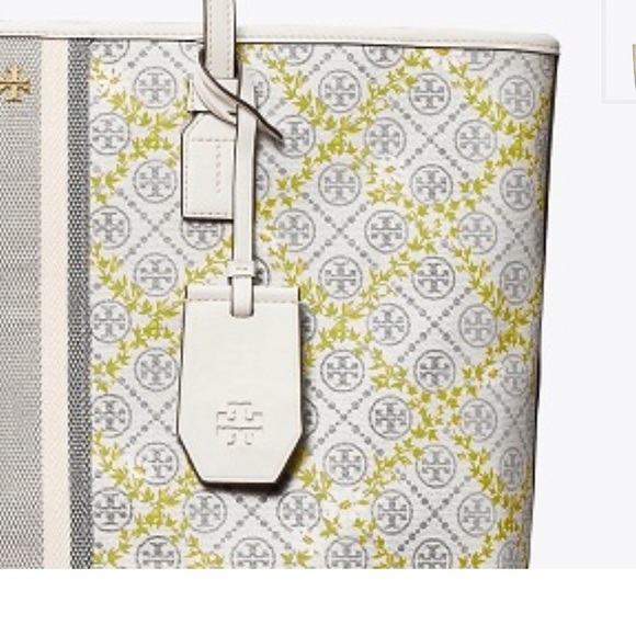 NEW Tory Burch T Monogram Floral Vine Top-Zip Tote Bag - Picture 9 of 9